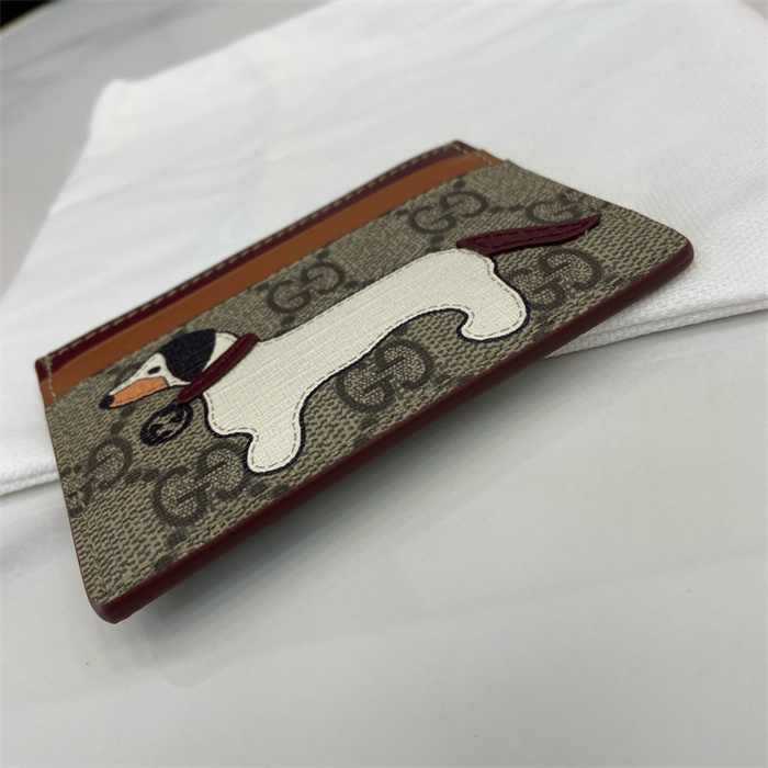 GUCCI 구찌 도그 디테일 바이컬러 GG 카드 케이스 818769