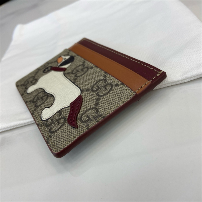 GUCCI 구찌 도그 디테일 바이컬러 GG 카드 케이스 818769