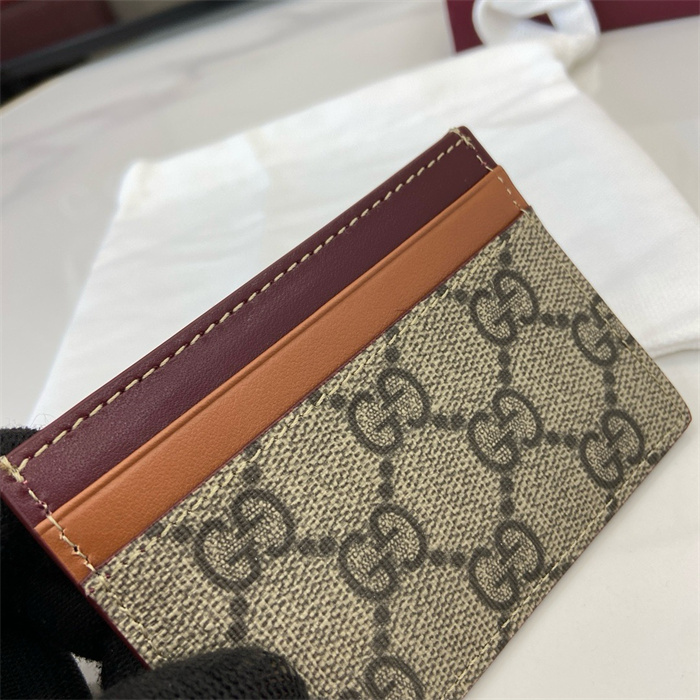 GUCCI 구찌 도그 디테일 바이컬러 GG 카드 케이스 818769